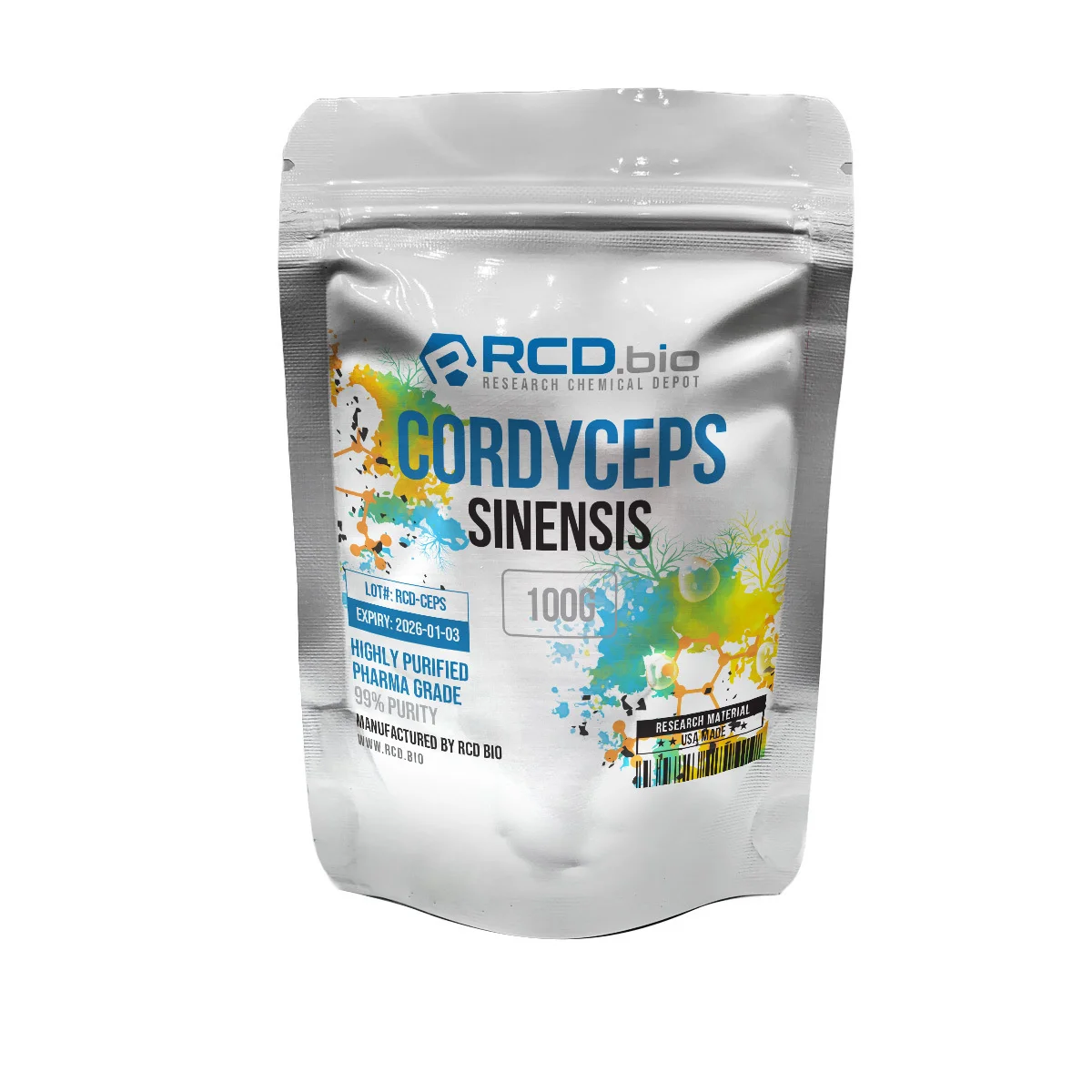 Buy Cordyceps Mushroom Extract from RCD Bio in USA. At RCD Bio all our compounds are 3rd party tested to ensure quality and purity. Buy Now!