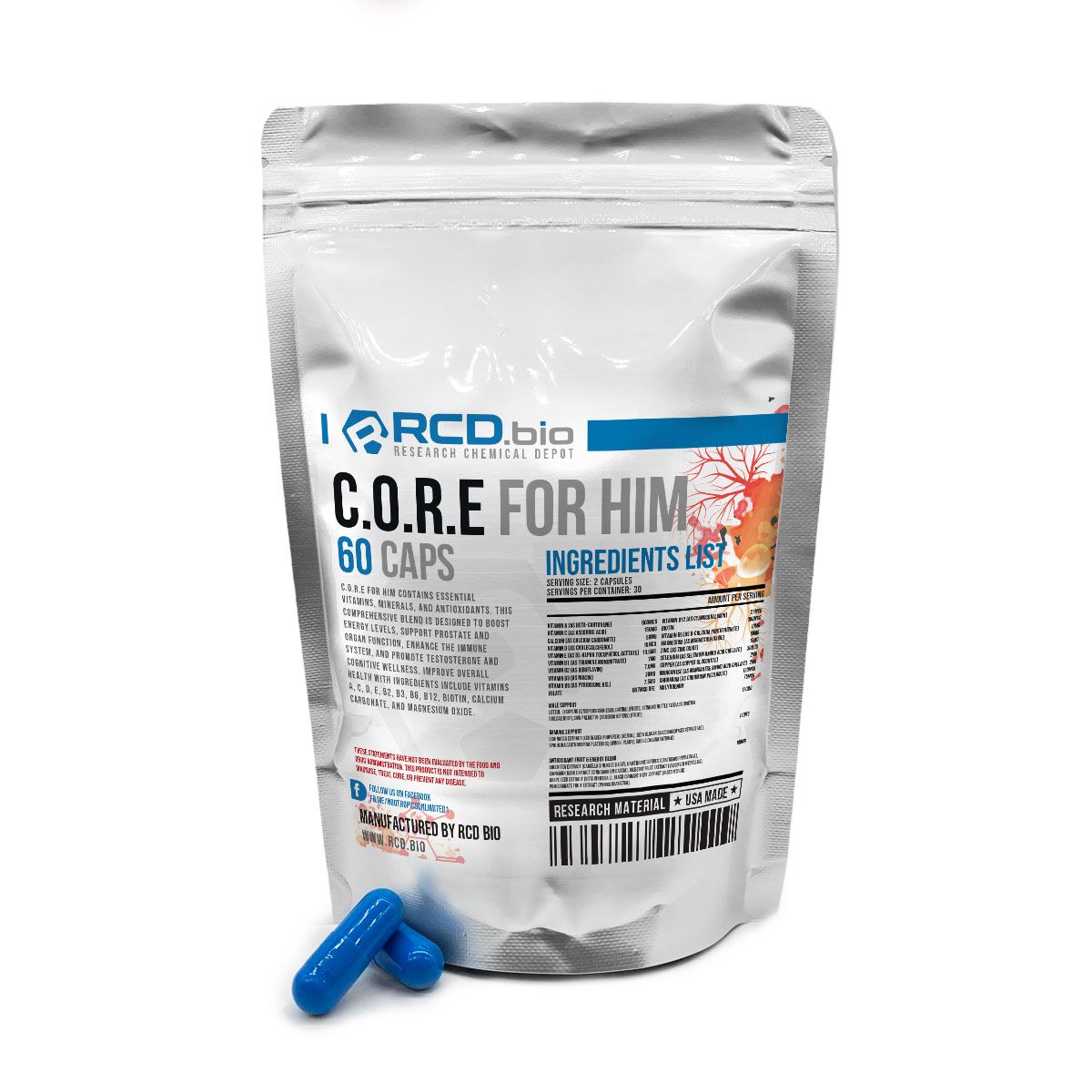 C.O.R.E for Him Capsules For Sale | USA Made - RCD Bio